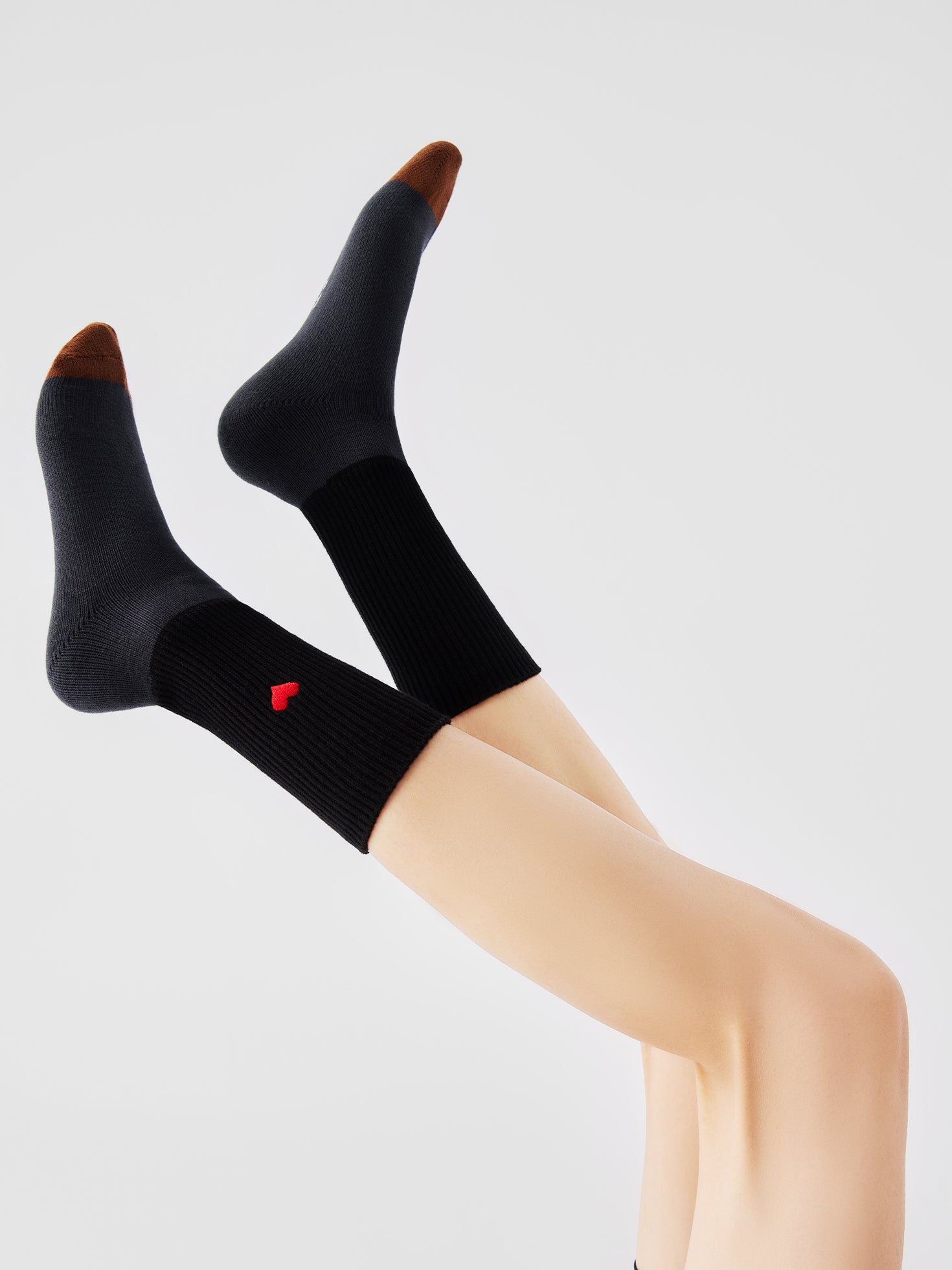 Hearts Embroidered Crew Sock