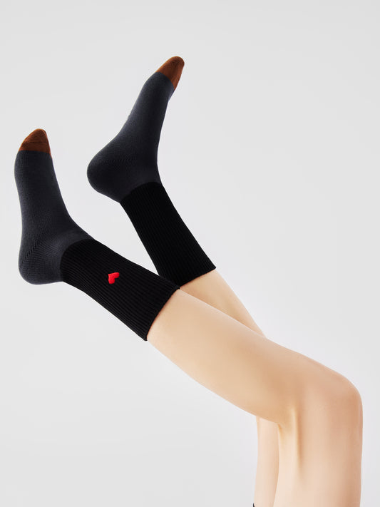 Hearts Embroidered Crew Sock