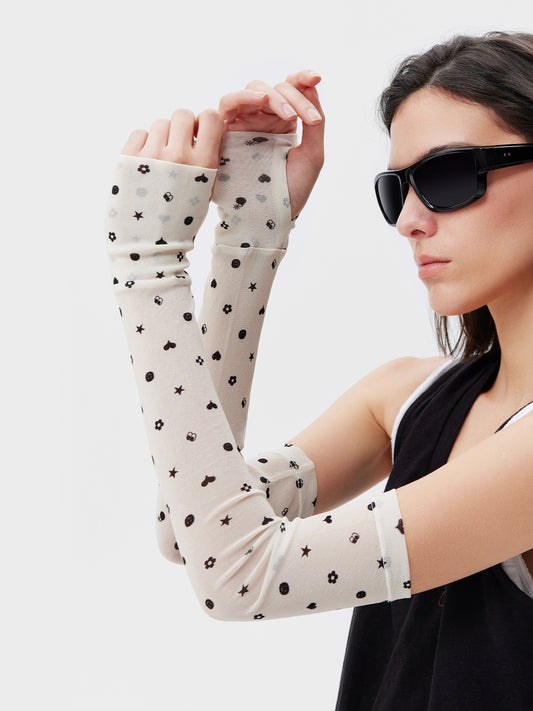 Smiley Dot Mesh Arm Sleeves