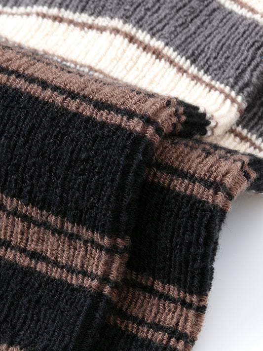 Contrast Stripe Terry Crew Sock