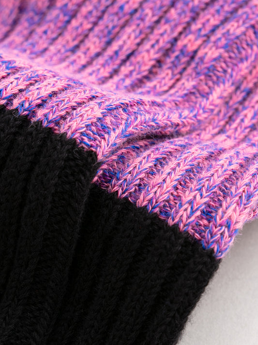 Blush Contrast Textured Cotton Sock