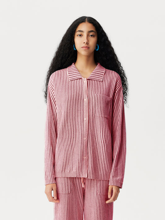 Contrast-Striped Half-Velvet Loungewear