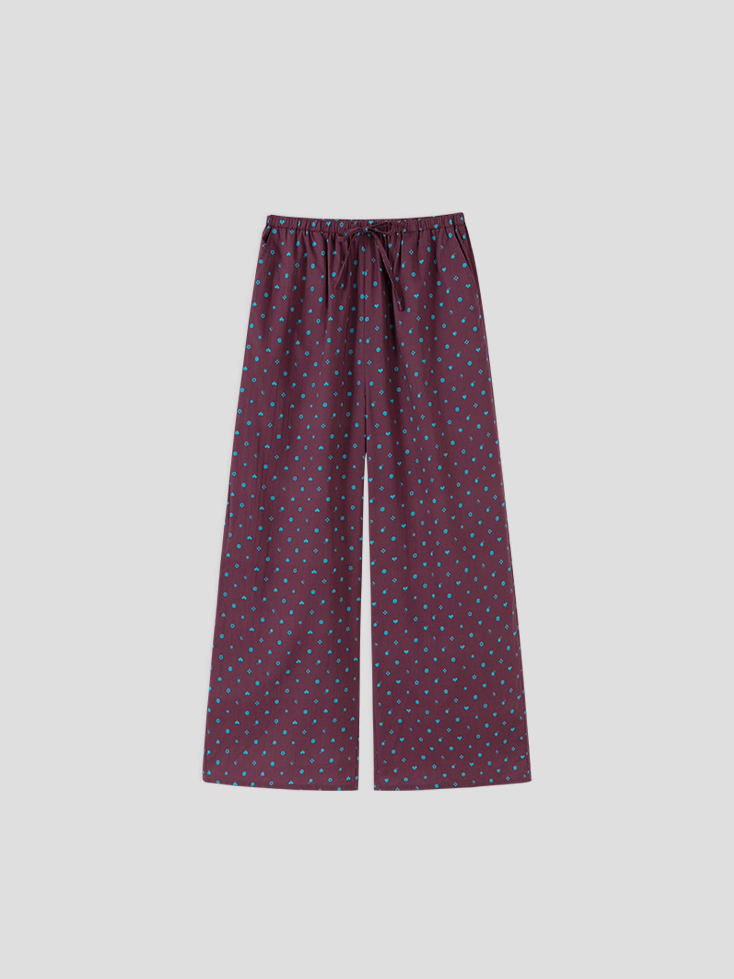 Printed Symbol & Polka Dot Loungewear Set