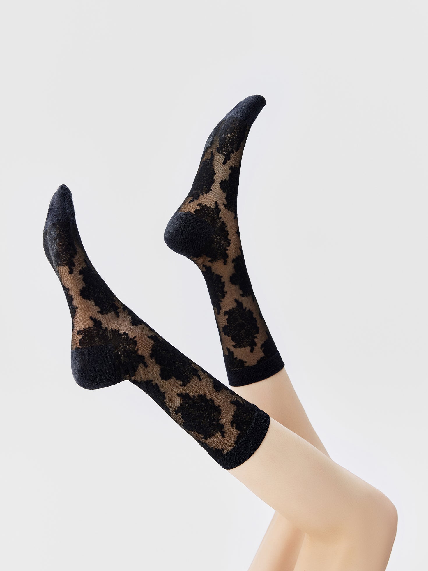 Lace Jacquard Breathable Translucent Sock