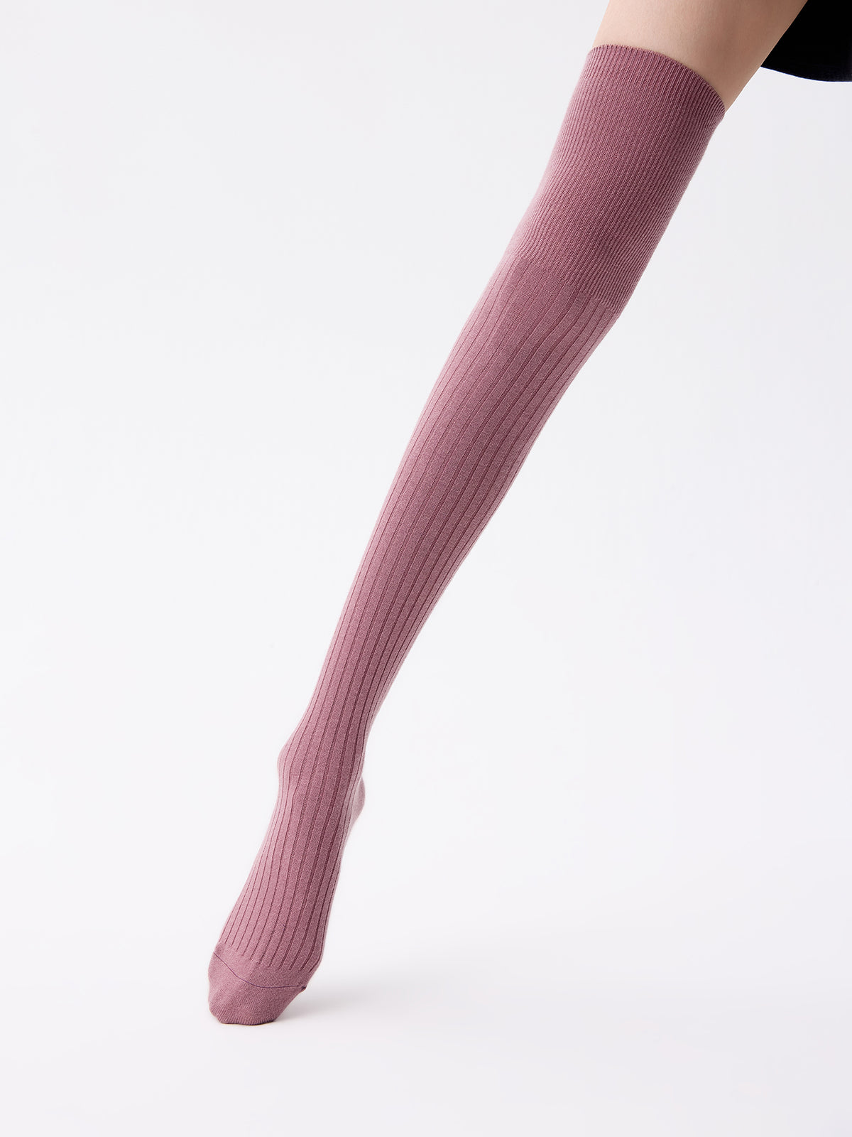 Purple Label Merino Wool Ribbed Over-the-Knee Socks