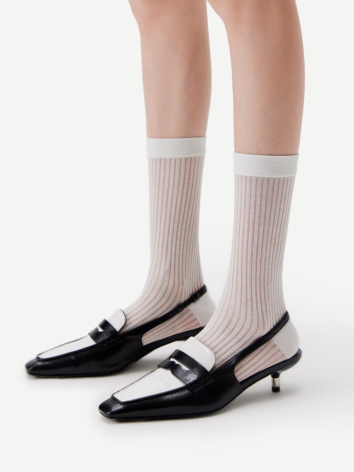 Textured Fine Stripe Crew Sock