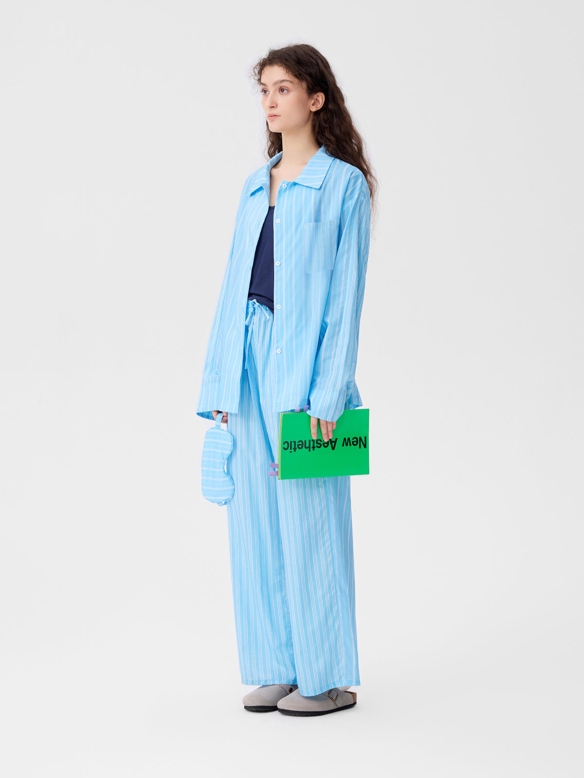 Patterned Striped Long-Sleeve Loungewear
