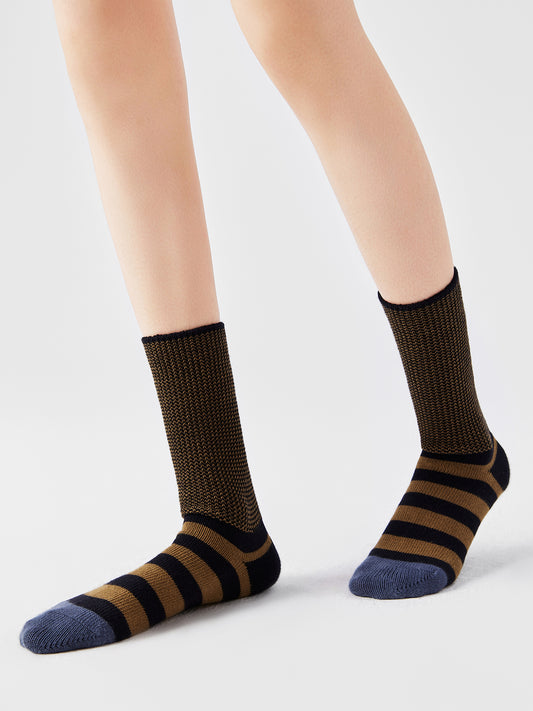 Contrast Stripe Crew Sock