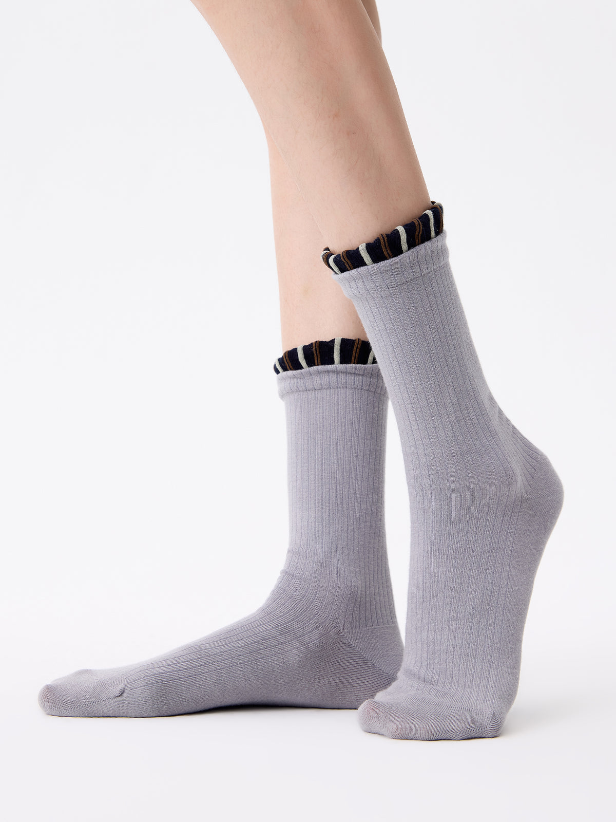 Lace-Top Mid-Calf Socks