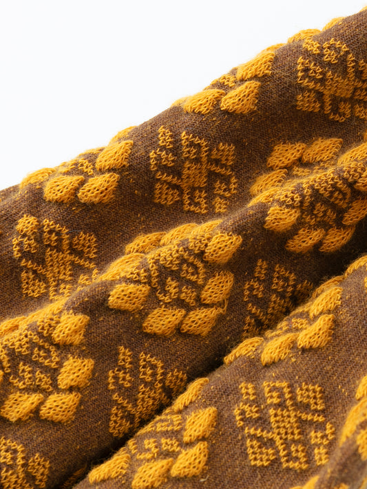 Contrast Trim Patterned Crew Sock