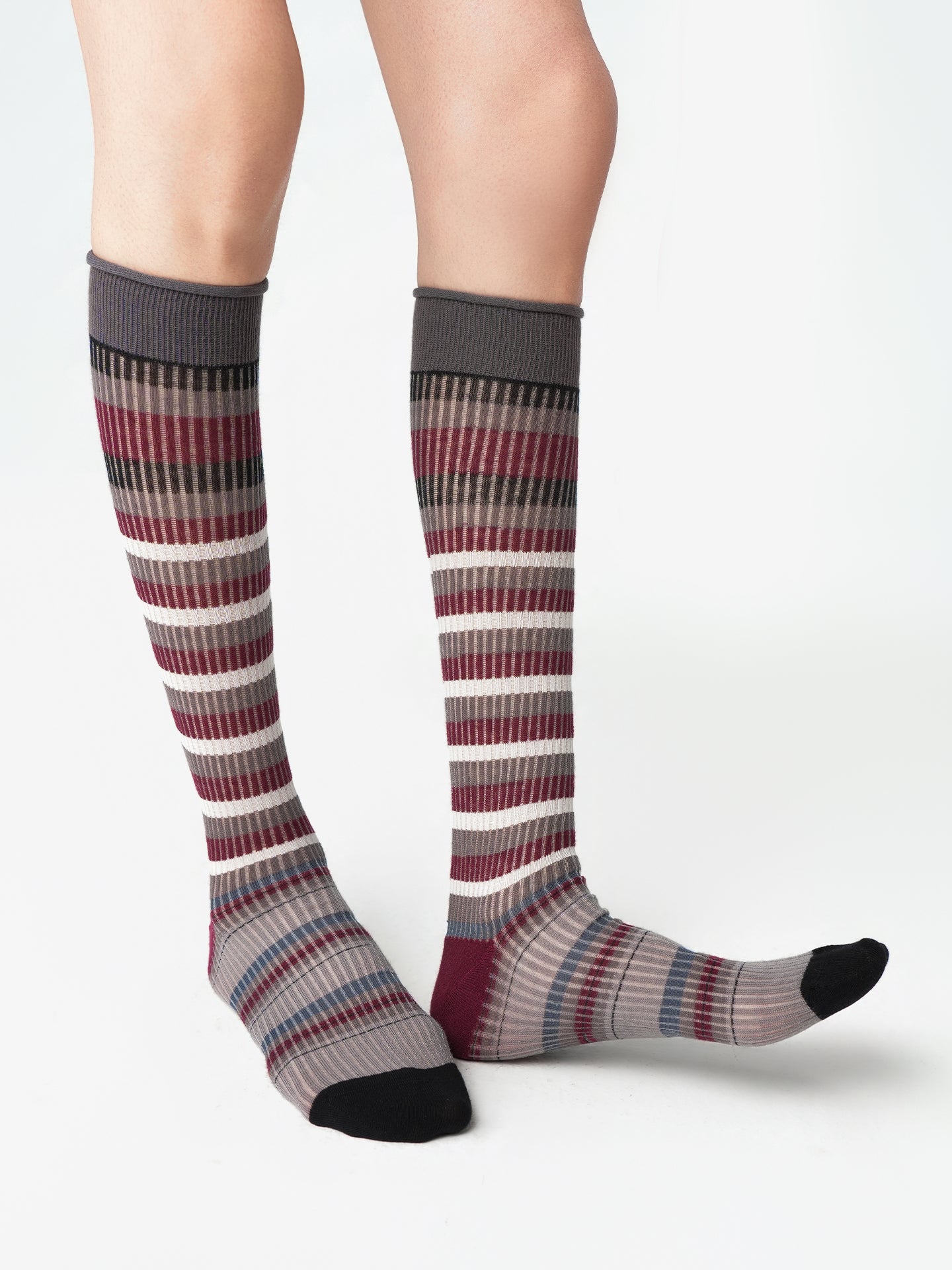 Textured Retro Calf Socks
