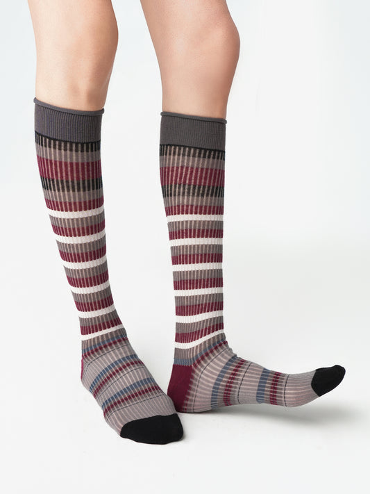 Textured Retro Calf Socks