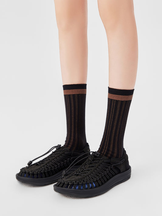 Vertical Stripe Crew Sock