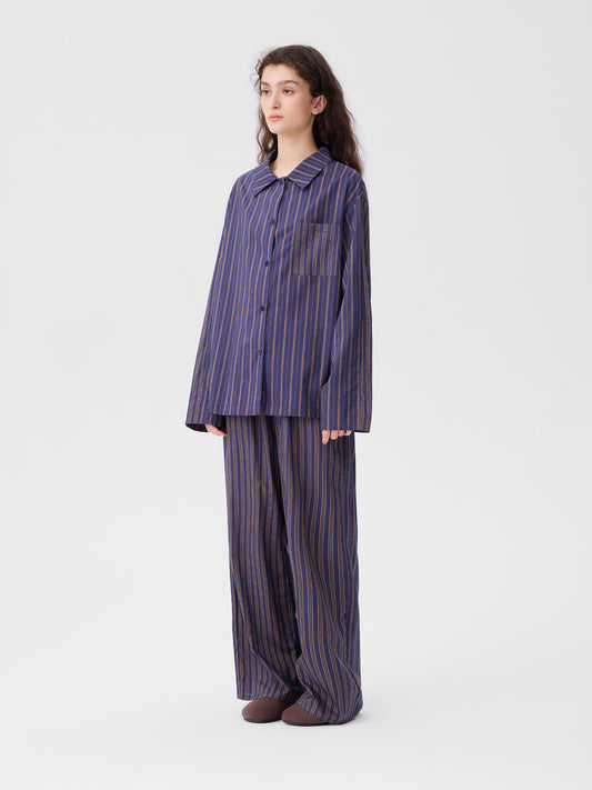 Patterned Striped Long-Sleeve Loungewear