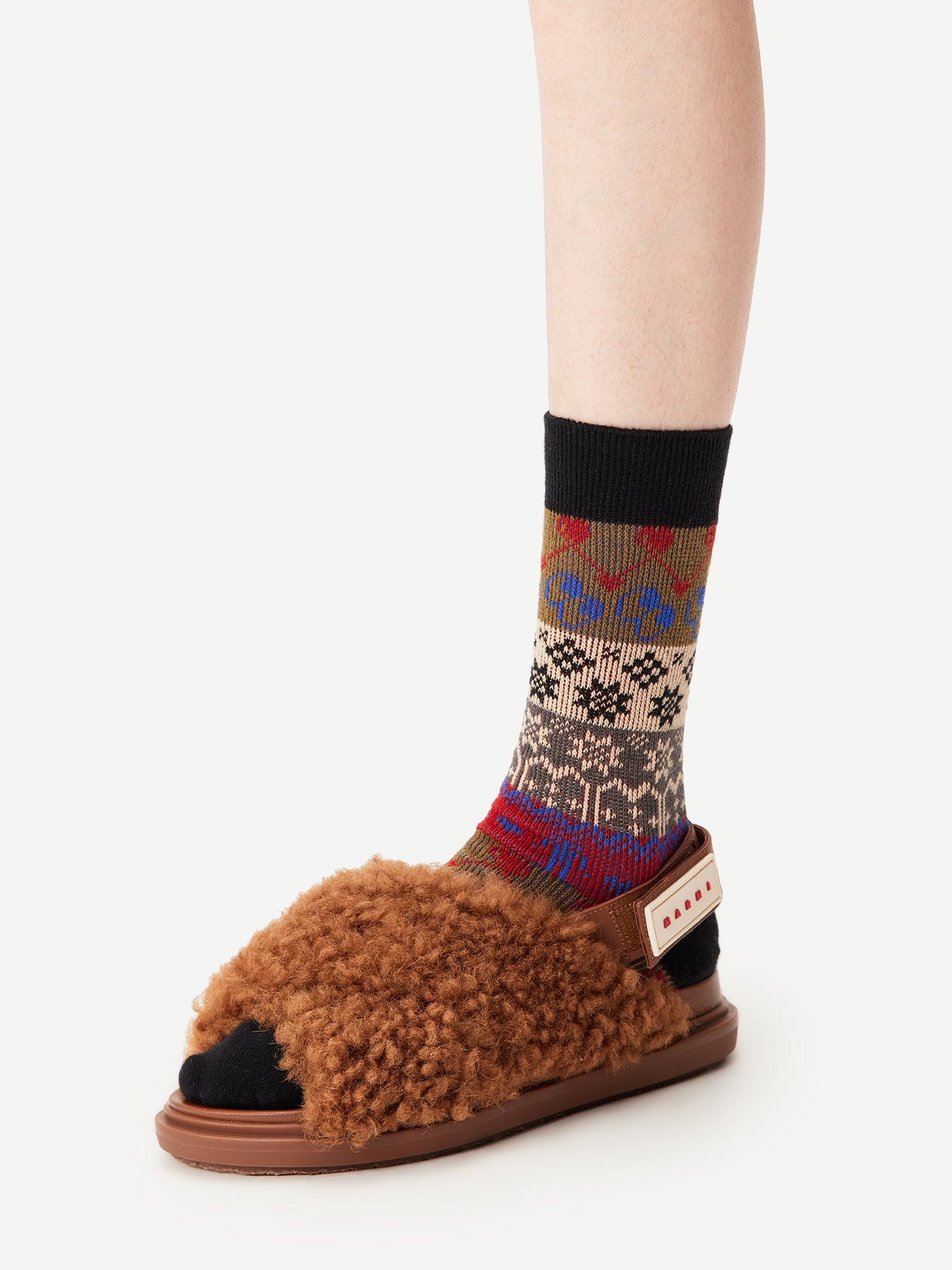 Tribal Motif Crew Sock
