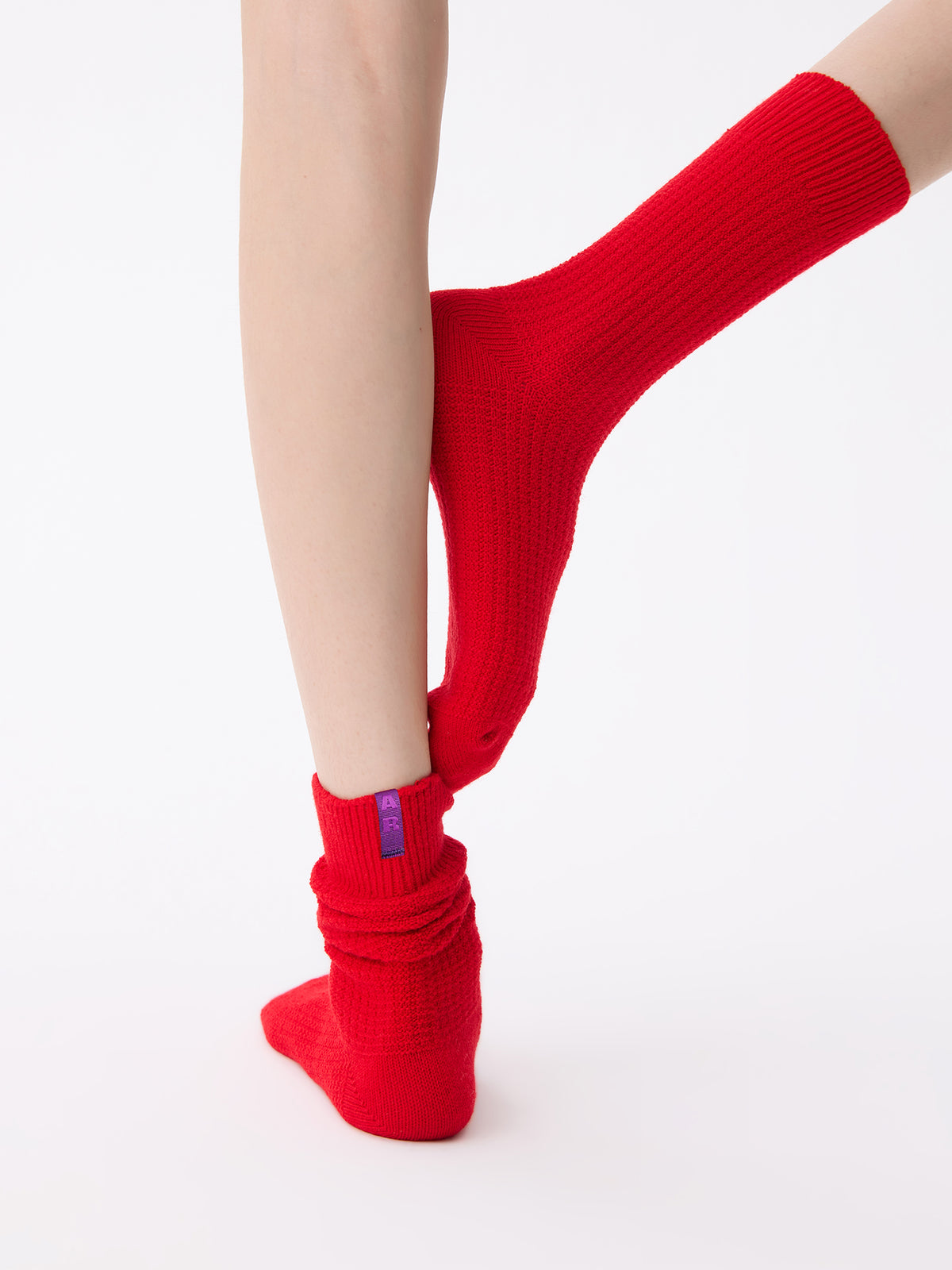 Purple Label Merino Wool Waffle-Weave Mid-Calf Socks