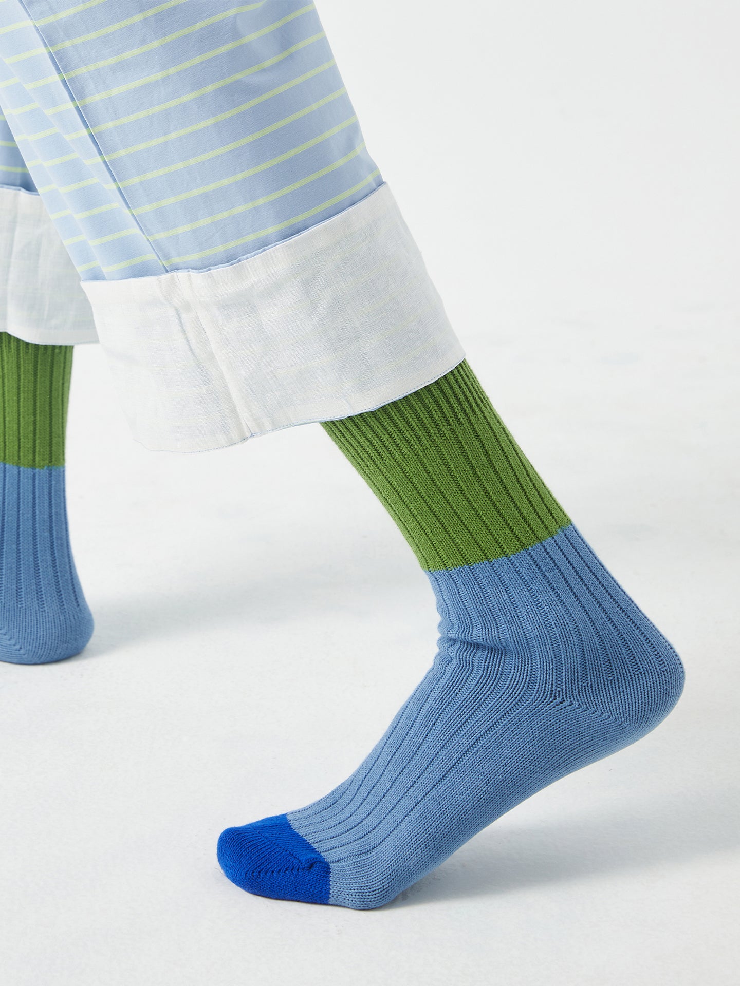 Color-Block Ribbed Crew Sock