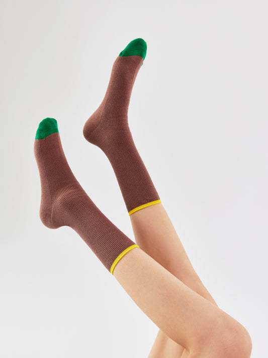 Contrast Trim Crew Sock