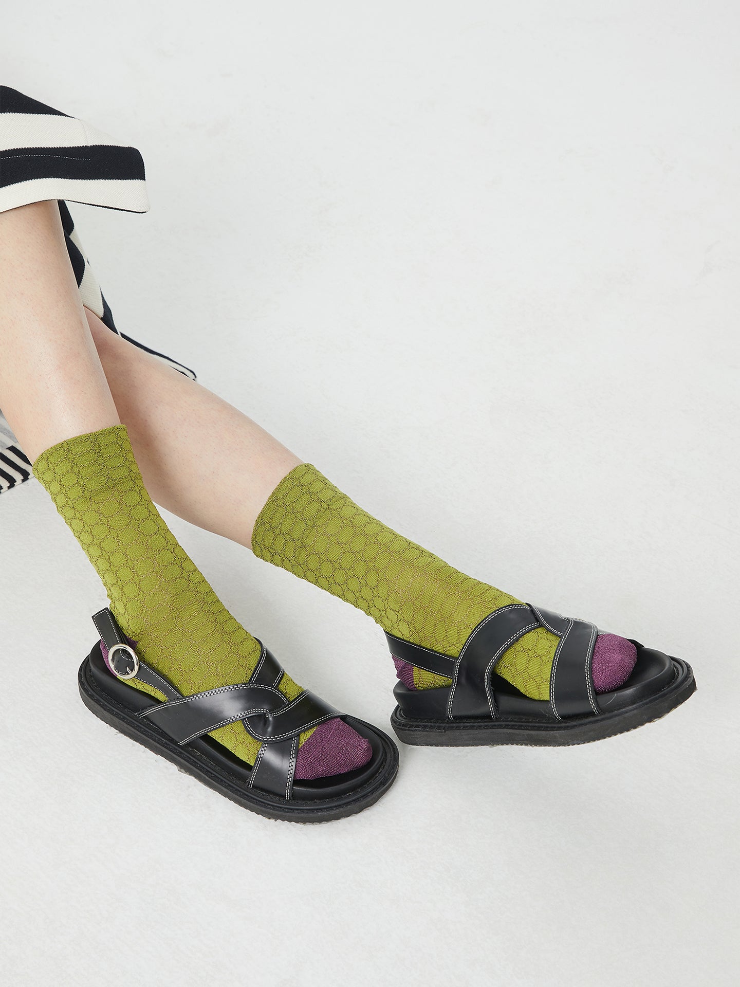 Shiny Cube Crew Sock