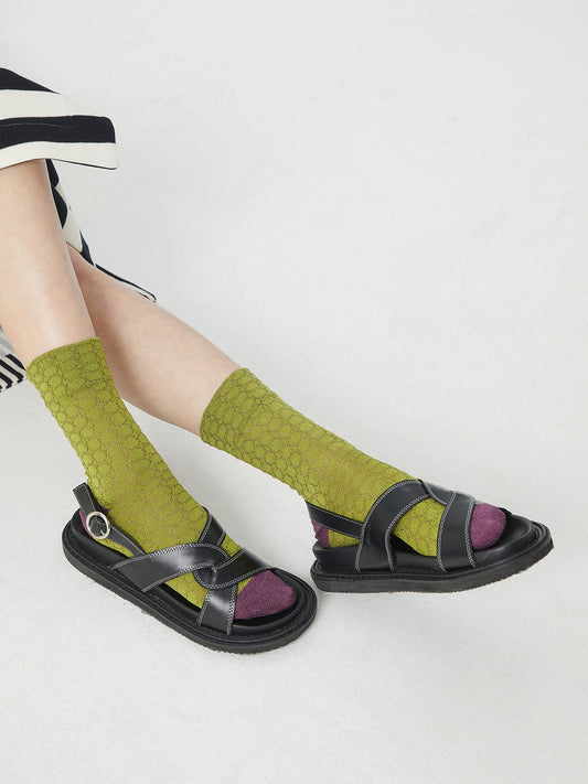 Shiny Cube Crew Sock