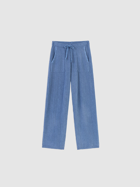 Contrast-Striped Half-Velvet Loungewear