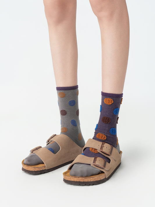 Reversible Polka Dot Crew Socks