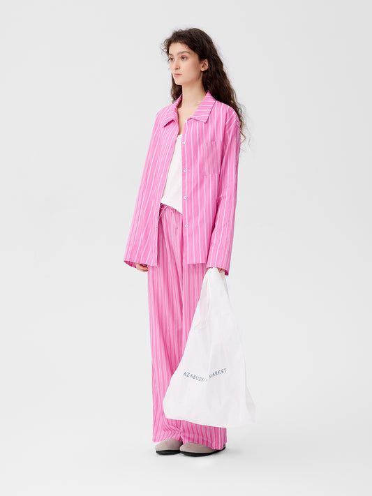 Patterned Striped Long-Sleeve Loungewear