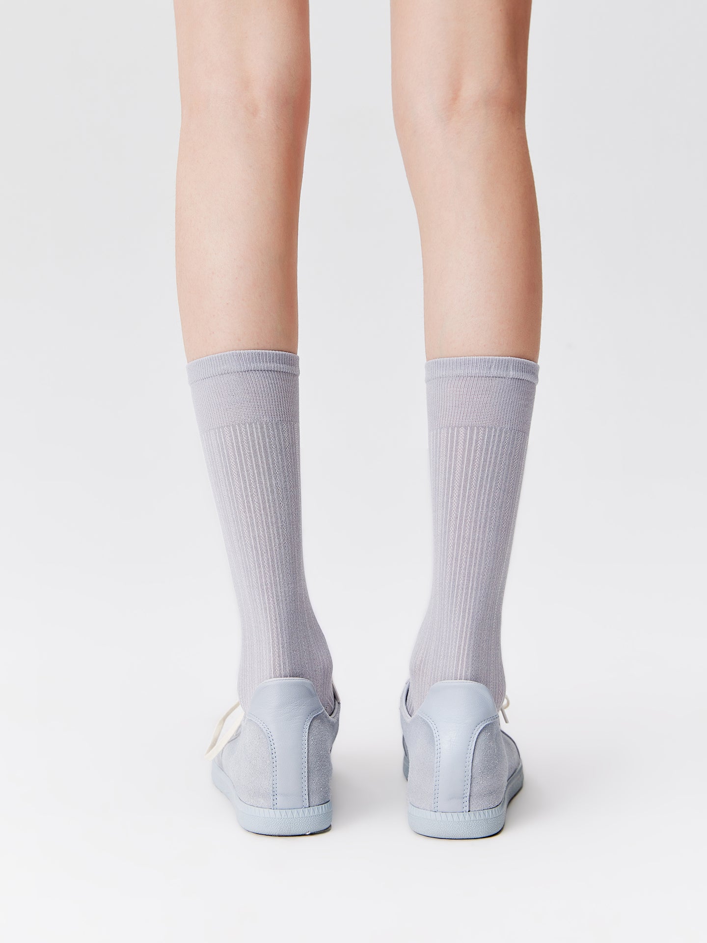 Chain Pattern Silk Blend Crew Socks