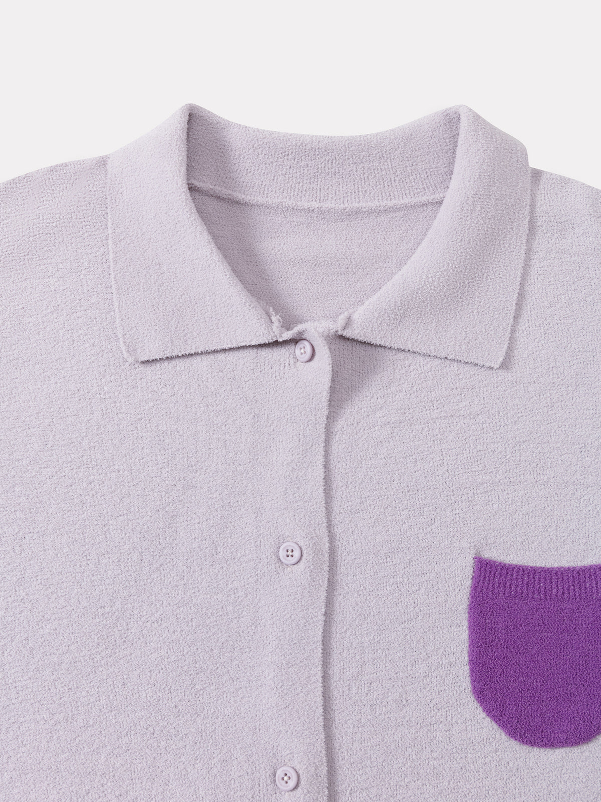 Contrasting-Color Pocketed Lightweight Fleece Loungewear