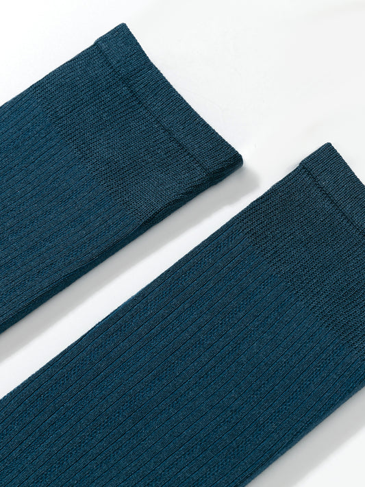 Chain Pattern Silk Blend Crew Socks