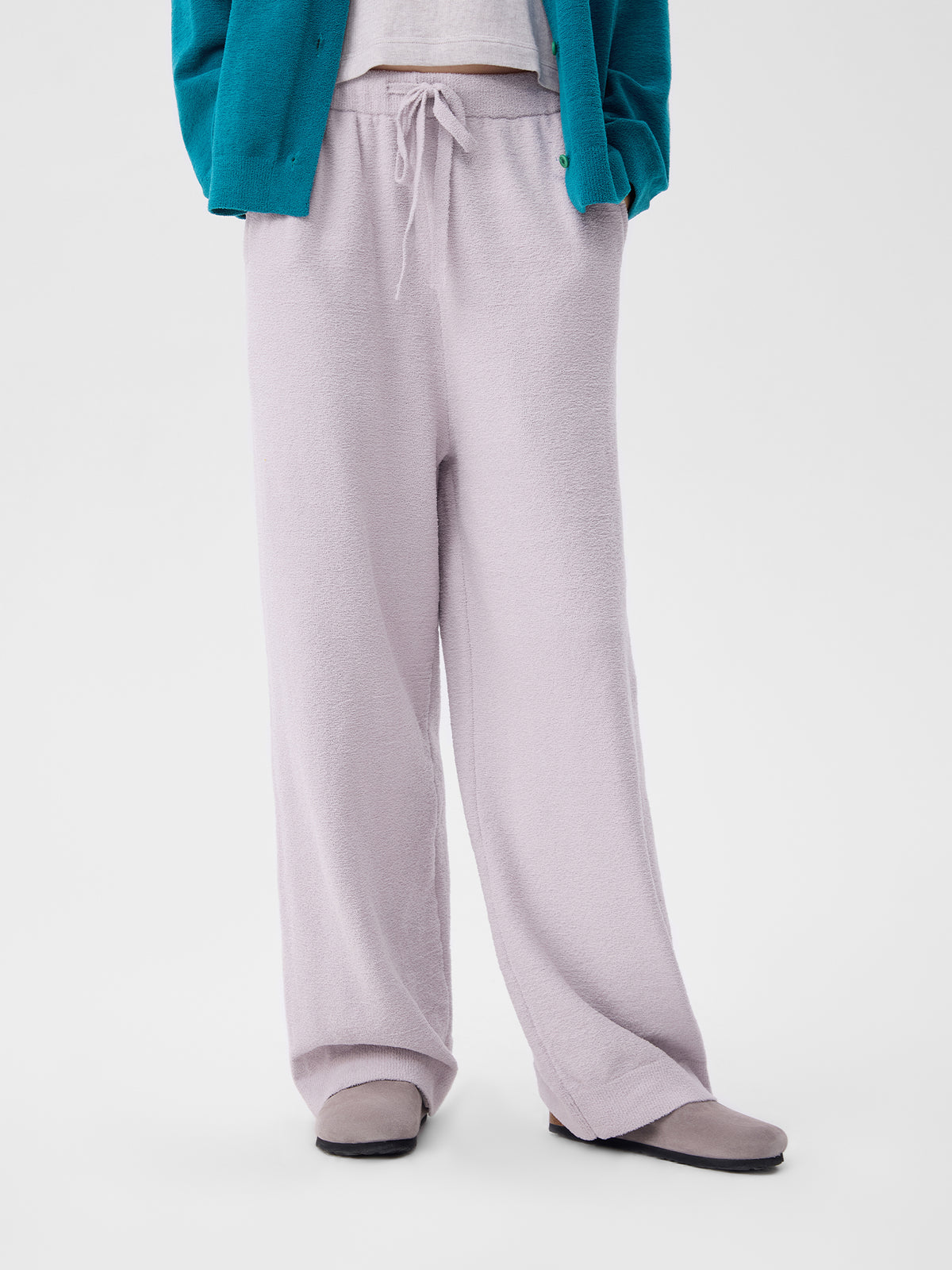 Contrasting-Color Pocketed Lightweight Fleece Loungewear