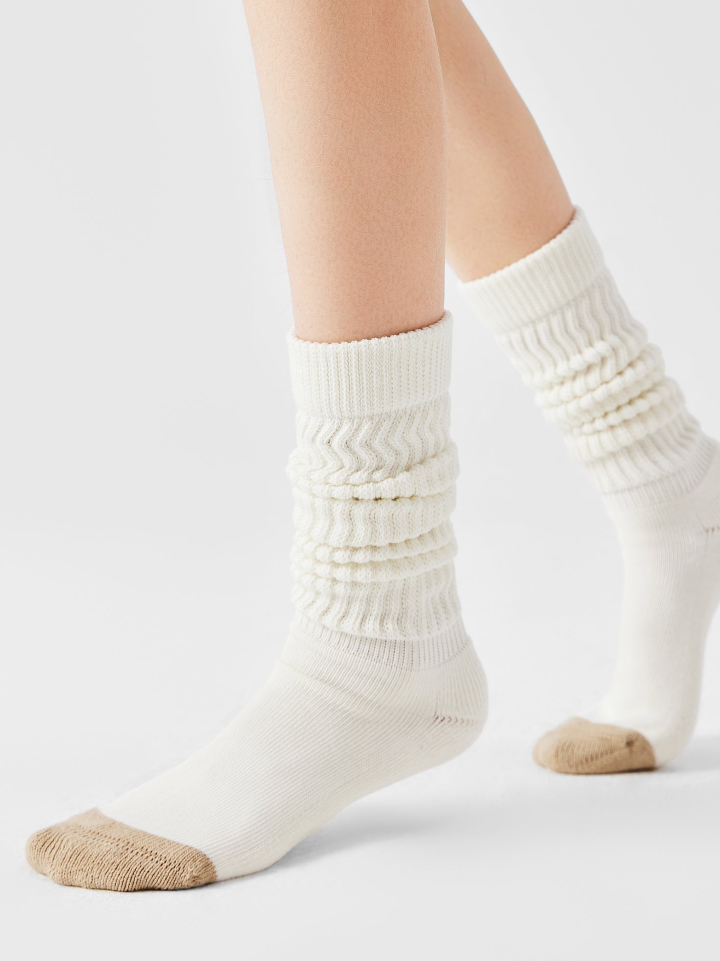 Contrast Toe Under Knee Sock