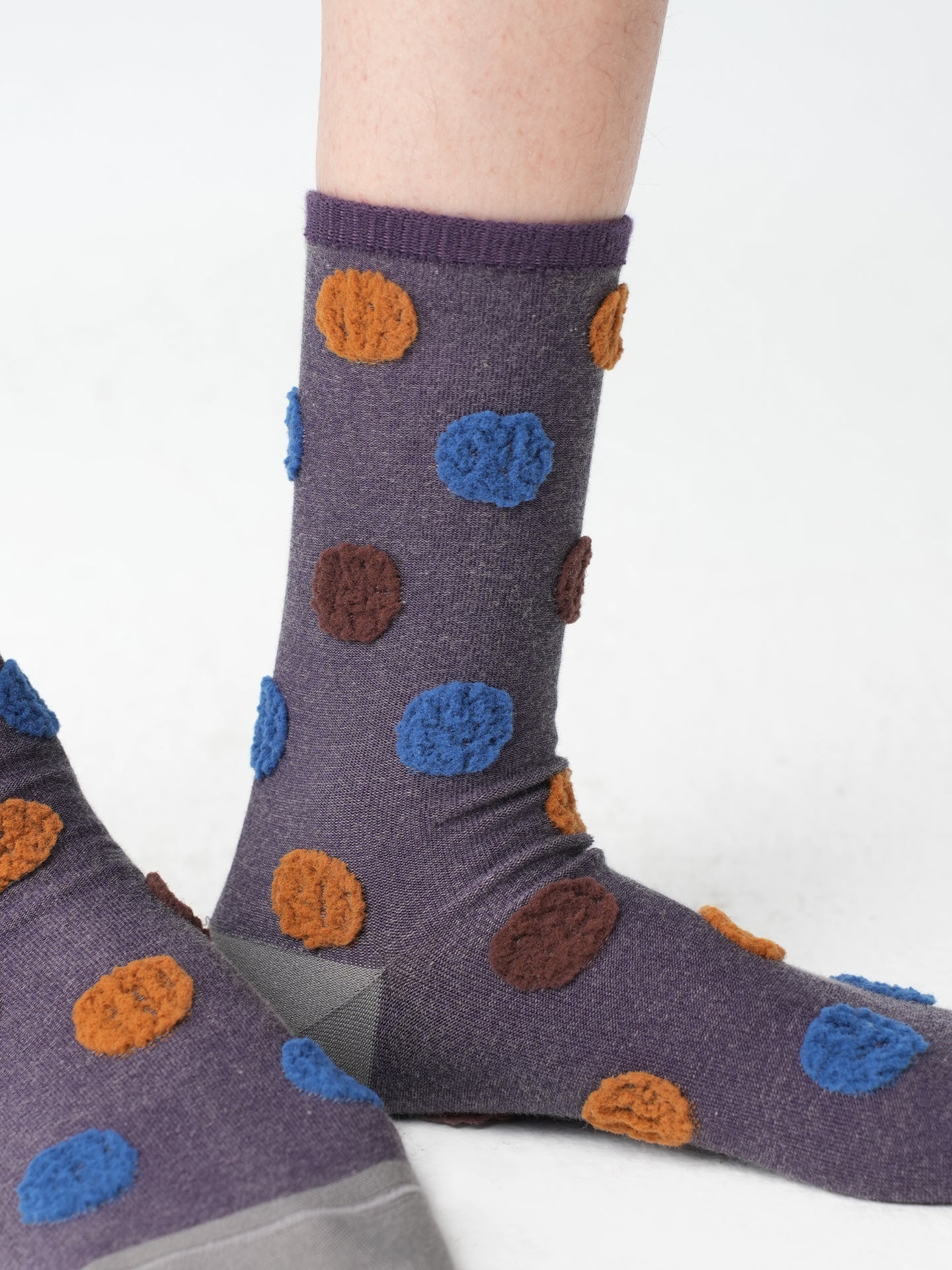 Reversible Polka Dot Crew Socks