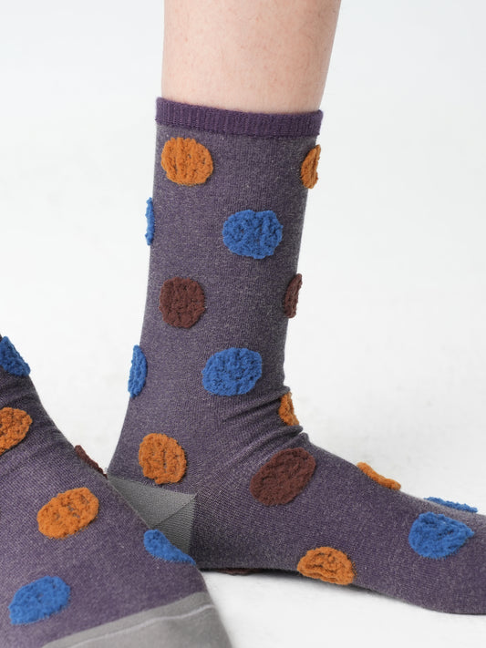 Reversible Polka Dot Crew Socks