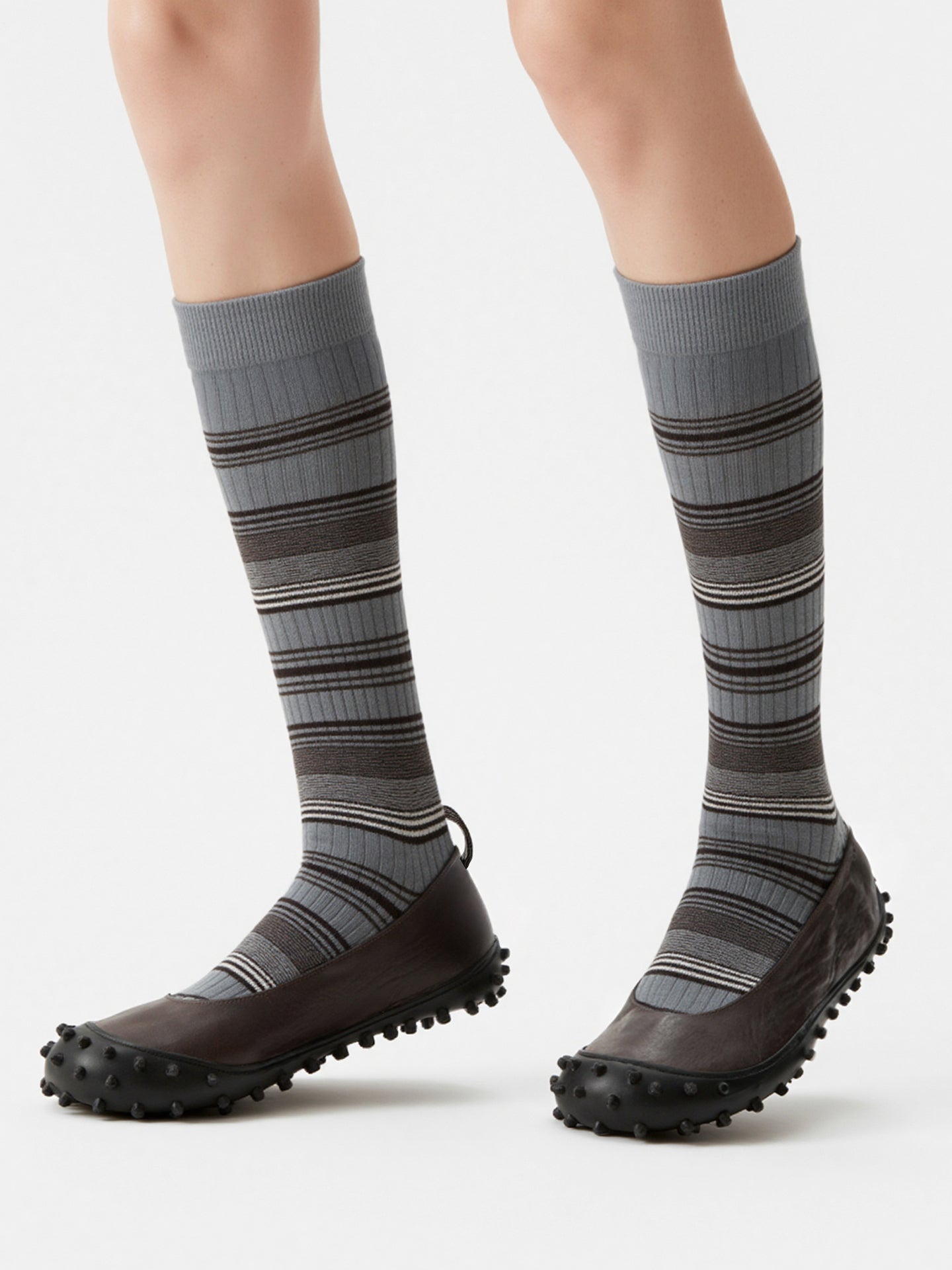 Contrast Stripe Calf Sock
