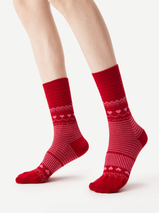 Fair Isle Knit Crew Sock