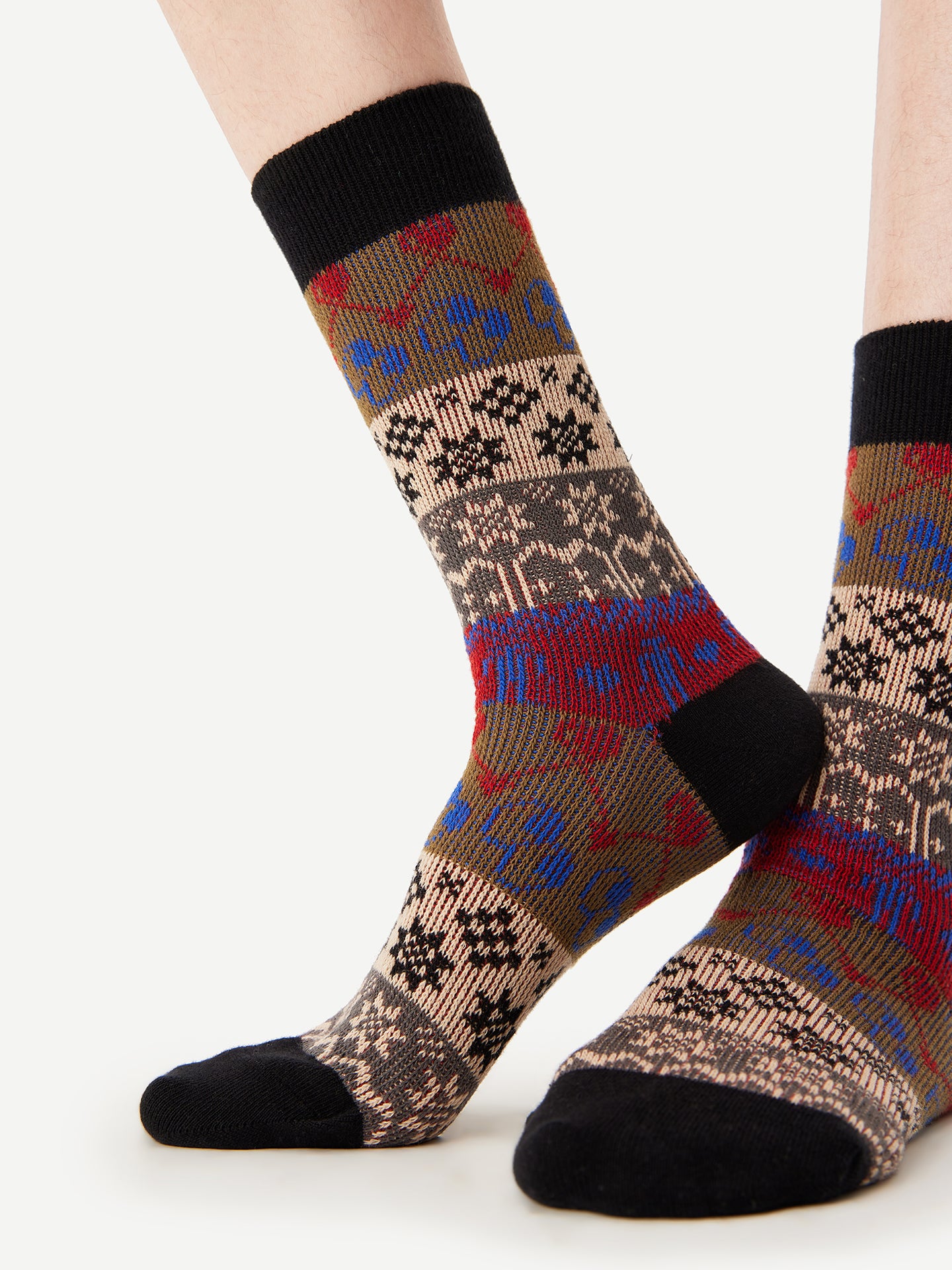 Tribal Motif Crew Sock