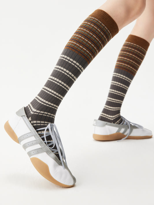 Contrast Stripe Calf Sock