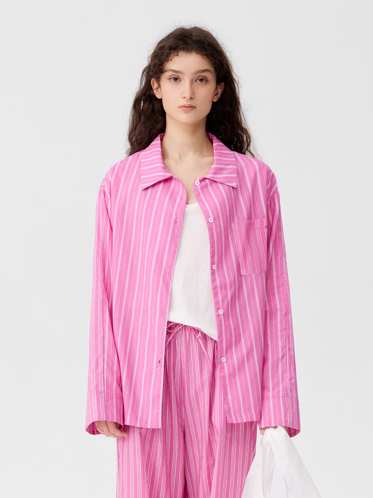 Patterned Striped Long-Sleeve Loungewear