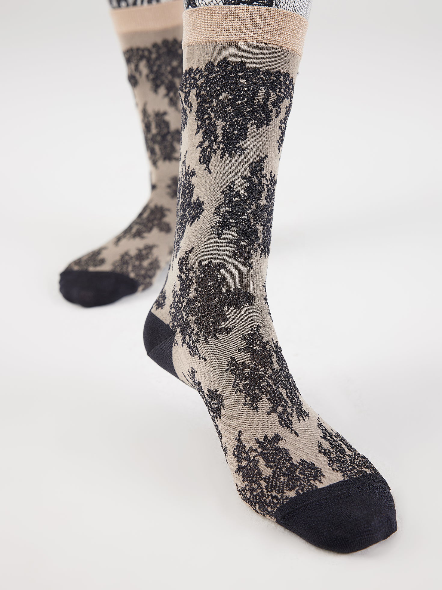 Lace Jacquard Breathable Translucent Sock