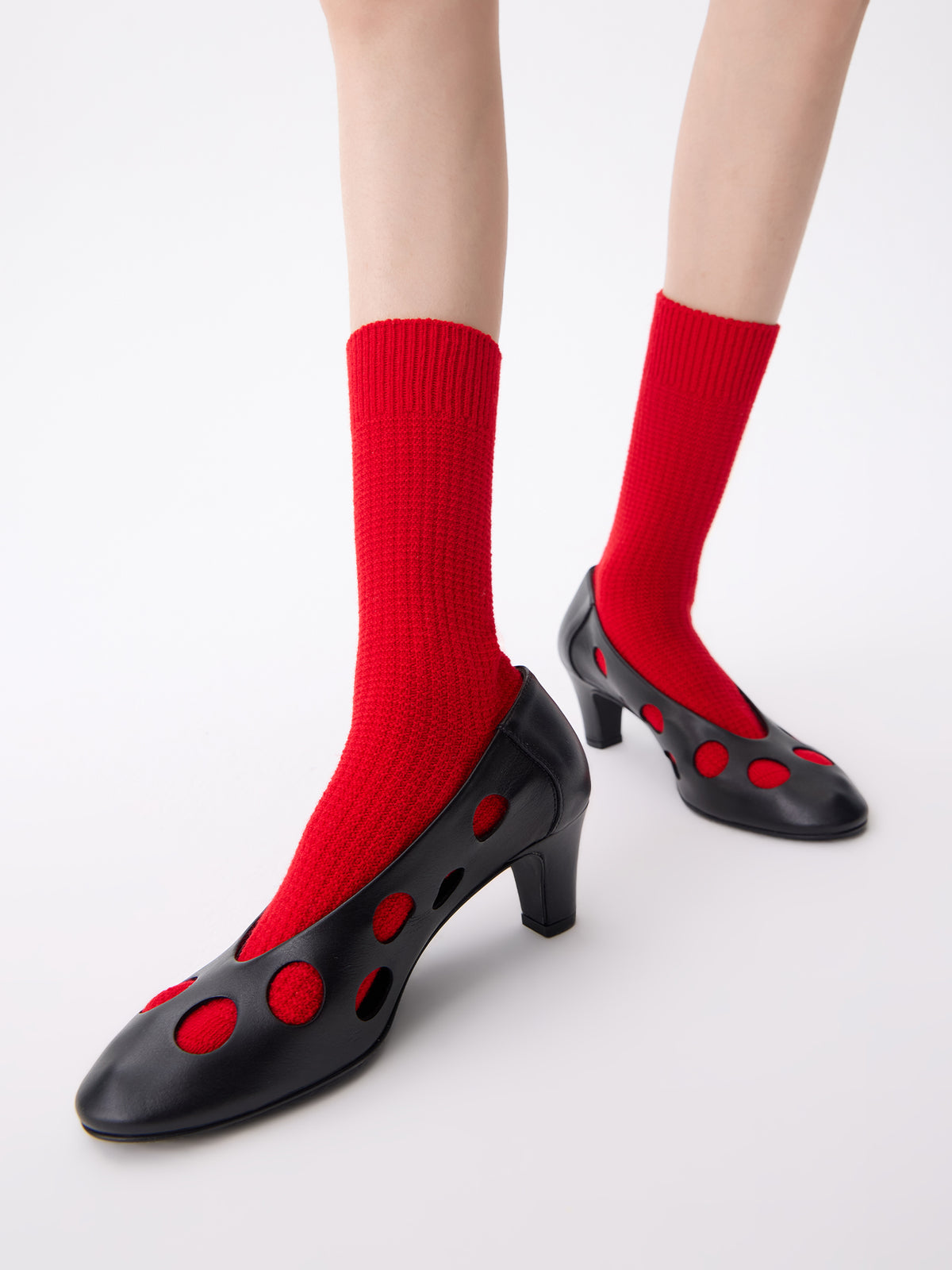 Purple Label Merino Wool Waffle-Weave Mid-Calf Socks