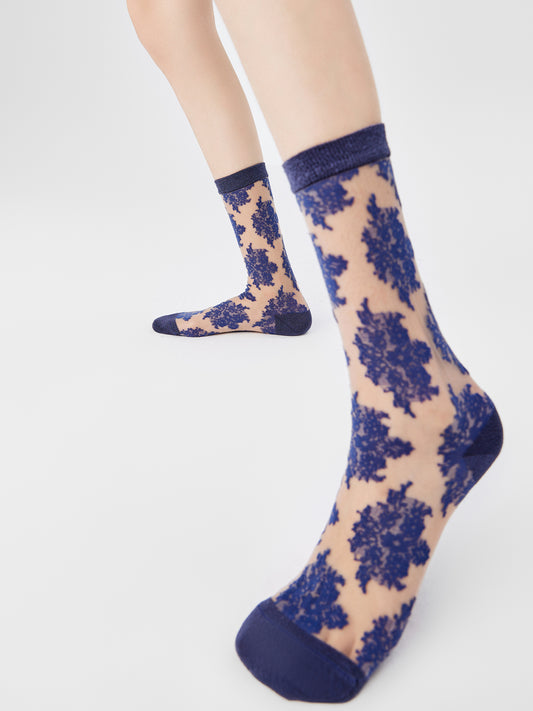 Lace Jacquard Breathable Translucent Sock