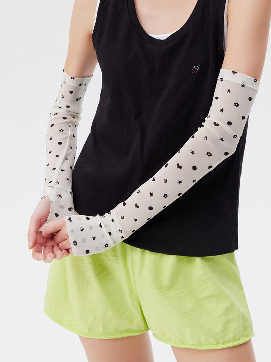 Smiley Dot Mesh Arm Sleeves