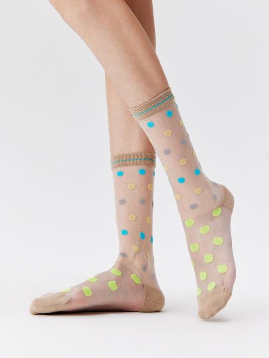 Candy Dot Crystal Crew Socks