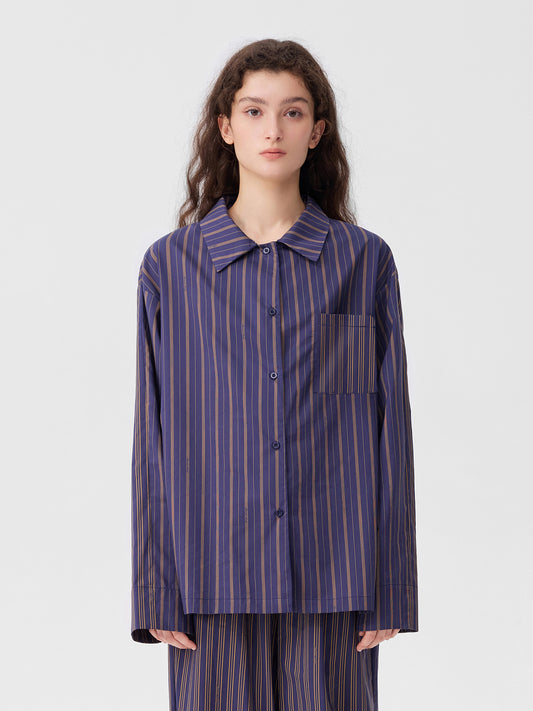 Patterned Striped Long-Sleeve Loungewear