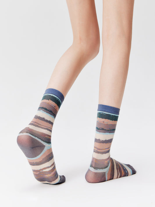Textured Lurex Crew Socks