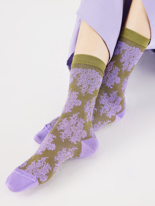 Lace Jacquard Breathable Translucent Sock