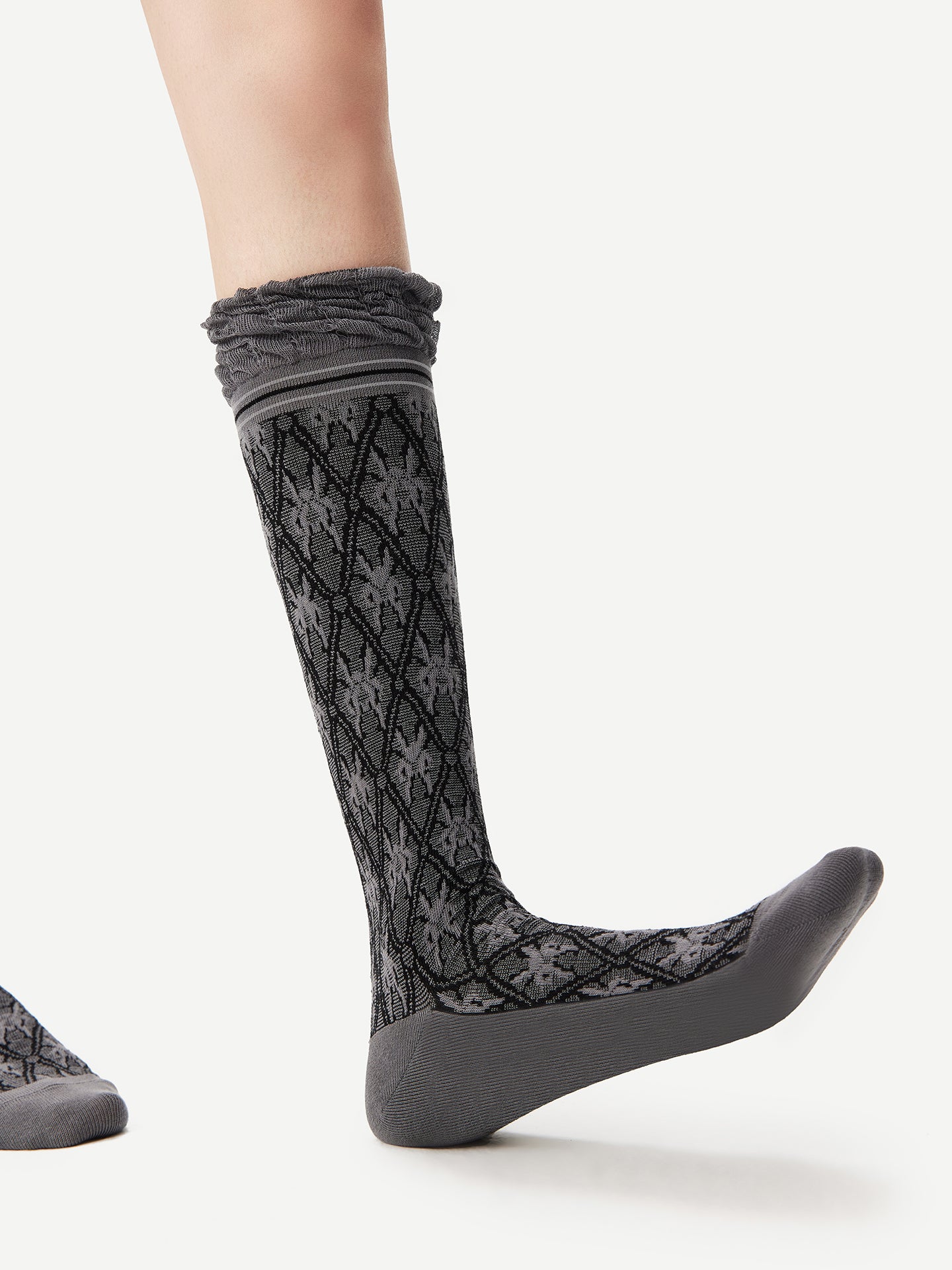 Mist Jacquard Calf Sock