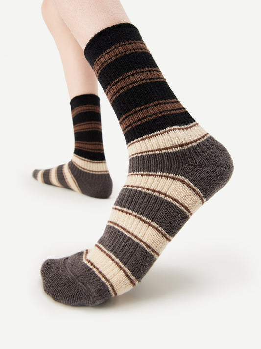 Contrast Stripe Terry Crew Sock