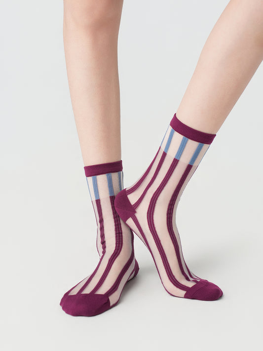 Rib Jacquard Crew Socks